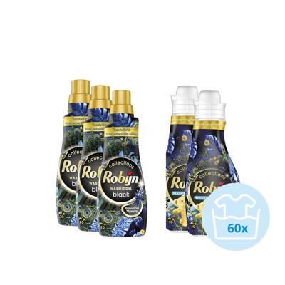 Robijn Robijn Black Velvet Wasmiddel en Beautiful Mystery Wasverzachter - 60 wasbeurten - 60 wasbeurten