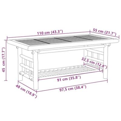 Salontafel 110x55x45 cm bamboe - thumbnail