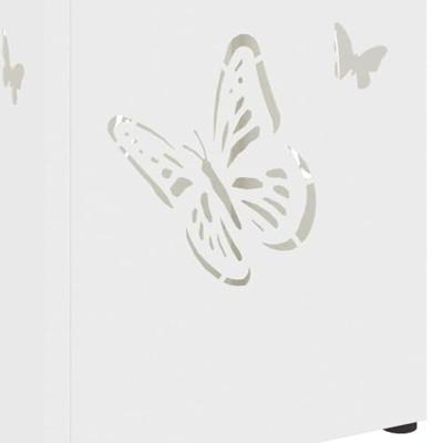 VidaXL Paraplu standaard met opslag wit 15,5 x 15,5 x 49 cm metaal