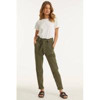 anytime paperbag broek kaki - thumbnail