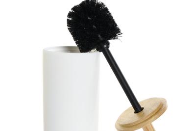 Toiletborstel DKD Home Decor 10 x 10 x 38 cm Natuurlijk Wit Keramiek
