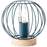 Brilliant Draad tafellampjeSorana turquoise met hout - 93044/73 - thumbnail