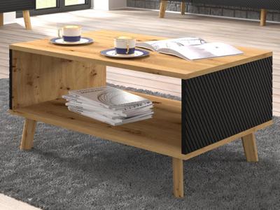 Rechthoekige salontafel LUFFY artisan eik/zwart Rechthoekige salontafel LUFFY artisan eik/zwart