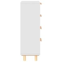 Dressoir 40x30x90 cm massief grenenhout en rattan wit - thumbnail