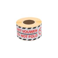 Waarschuwingsetiket Rillprint do not fold 46x125mm wit 250 stuks - thumbnail