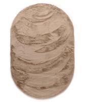 Tapeso Ovaal hoogpolig vloerkleed - Comfy plus - taupe - 100x150 cm - thumbnail