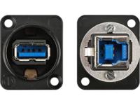 Neutrik NAUSB3-B USB A-B/B-A verloop chassisdeel zwart - thumbnail