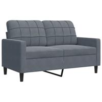 4-delige Loungeset met kussens en bolsters fluweel donkergrijs - thumbnail