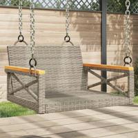 Schommelbank 63x62x40 cm poly rattan grijs - thumbnail