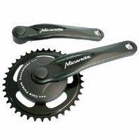 Buzaglo Miranda alfa 1 crankstel 38t 3/32“ + disc 9.2cm, zwart - thumbnail