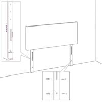 Hoofdbord met randen 83x23x118/128 cm fluweel donkergrijs - thumbnail