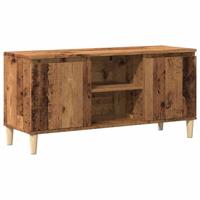 Tv-meubel 102x35x50 cm bewerkt hout oud houtkleurig - thumbnail