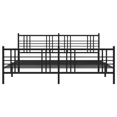 Bedframe met hoofd- en voeteneinde metaal zwart 193x203 cm