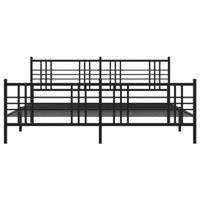 Bedframe met hoofd- en voeteneinde metaal zwart 193x203 cm - thumbnail