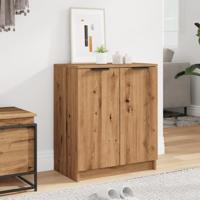 Schoenenkast 59x35x70 cm bewerkt hout artisanaal eikenkleurig - thumbnail