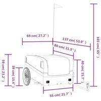 VidaXL Fietstrailer 45 kg ijzer zwart en geel - thumbnail
