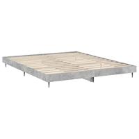 Bedframe bewerkt hout betongrijs 120x200 cm - thumbnail