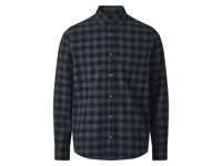 esmara Men Flanellen heren overhemd (Zwart/donkerblauw, M (39/40)) - thumbnail