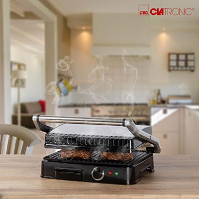 Clatronic KG 3487 Contactgrill Elektrisch Zwart, RVS Clatronic KG 3487 Contactgrill Elektrisch Zwart, RVS