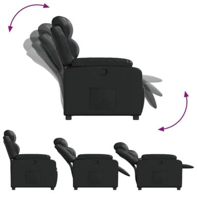 Fauteuil verstelbaar kunstleer zwart