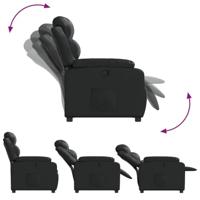 Fauteuil verstelbaar kunstleer zwart - thumbnail