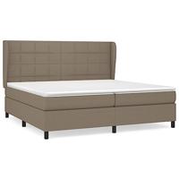 Boxspring met matras stof taupe 200x200 cm - thumbnail