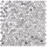 Zelfklevende Mozaïek Tegel - Afimera Mini Hexagon - Geborsteld Zilver - 308x298x4mm - thumbnail