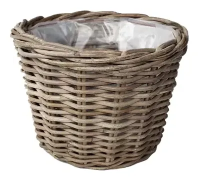 Bloempot Pot Rotan Antique Grey D20H16 cm Van der Leeden - Van der leeden Bloempot Pot Rotan Antique Grey D20H16 cm Van der Leeden - Van der leeden