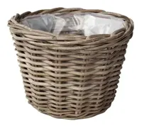 Bloempot Pot Rotan Antique Grey D20H16 cm Van der Leeden - Van der leeden - thumbnail