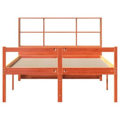 Bed met boekenkast zonder matras hout wasbruin 160x200 cm