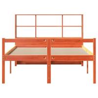 Bed met boekenkast zonder matras hout wasbruin 160x200 cm - thumbnail