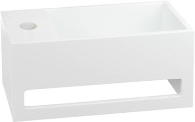 Saqu Tenno fontein links 35x20cm met handdoekhouder mat wit Saqu Tenno fontein links 35x20cm met handdoekhouder mat wit