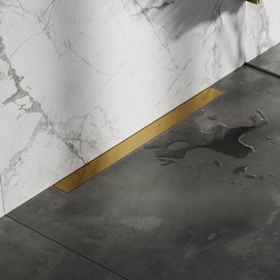 Douchegoot met multifunctioneel rooster en wandflens, 7x80 goud geborsteld PVD