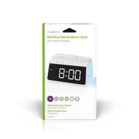 Nedis Wekker met Draadloze Lader - Qi gecertificeerd - 5 / 7.5 / 10 / 15 W - USB-A Male - Nachtlamp - 2 Alarmtijden - Snoozefunctie - thumbnail