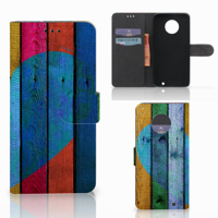 Motorola Moto G6 Plus Book Style Case Wood Heart - Cadeau voor je Vriend - thumbnail