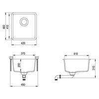 VidaXL Gootsteen enkele bak graniet wit - thumbnail