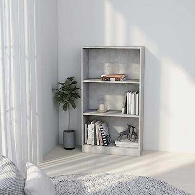 VidaXL Boekenkast met 3 schappen 60x24x109 cm bewerkt hout betongrijs