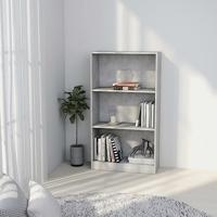 VidaXL Boekenkast met 3 schappen 60x24x109 cm bewerkt hout betongrijs - thumbnail
