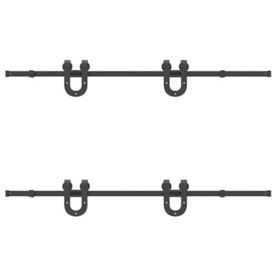 VidaXL Doos met onderdelen voor schuifdeur 183 cm staal zwart VidaXL Doos met onderdelen voor schuifdeur 183 cm staal zwart