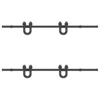 Doos met onderdelen voor schuifdeur 183 cm staal zwart - thumbnail