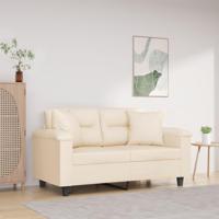 Tweezitsbank met kussens 120 cm microvezelstof beige - thumbnail