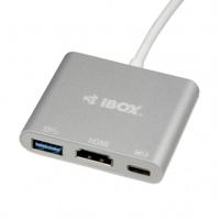 iBox IUH3CFT1 notebook dock & poortreplicator USB 3.2 Gen 1 (3.1 Gen 1) Type-C Zilver - thumbnail