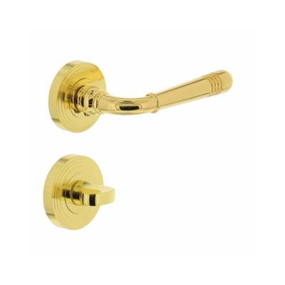 Deurkruk Emily op rozet ø54x9mm met nokken en WC8mm PVD messingkleur