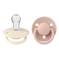 Set van 2 BIBS De Lux siliconen spenen ivoor + poeder roze - thumbnail