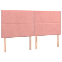 Boxspring met matras fluweel roze 200x200 cm - thumbnail