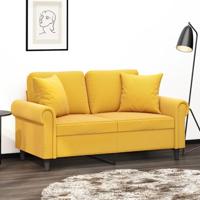VidaXL Sierkussens 2 st 40x40 cm fluweel geel - thumbnail