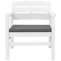 3-delige Loungeset kunststof wit - thumbnail