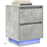 Nachtkastje met LED-verlichting 38x34x50 cm betongrijs - thumbnail