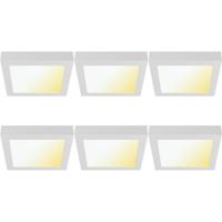 LED Downlight Opbouwspot - LED Paneel Slim 6 Stuks - Brinton Thin - 24W 2400lm 120° Bundelhoek - Aanpasbare Lichtkleur 3000K-4000K-6500K - IP40 - Vierkant - Wit - 272x272mm - thumbnail