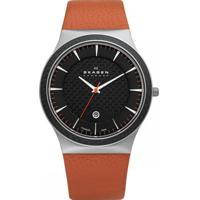 Horlogeband Skagen 234XXLTLO Leder Oranje 26mm - thumbnail